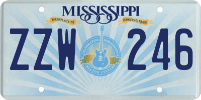 MS license plate ZZW246