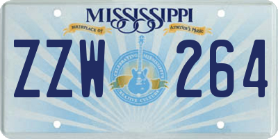 MS license plate ZZW264