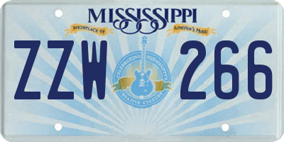 MS license plate ZZW266