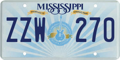 MS license plate ZZW270