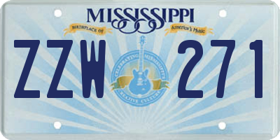 MS license plate ZZW271