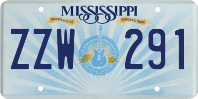 MS license plate ZZW291