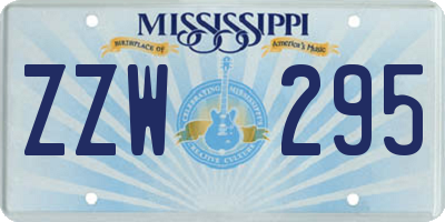 MS license plate ZZW295