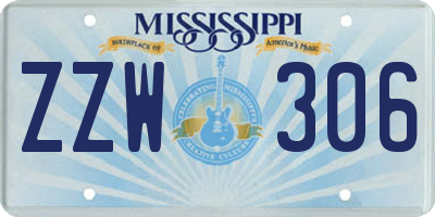 MS license plate ZZW306