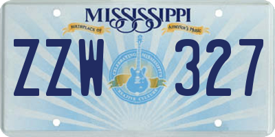 MS license plate ZZW327