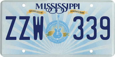 MS license plate ZZW339