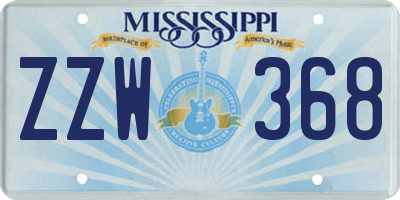 MS license plate ZZW368