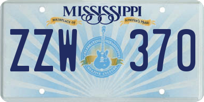 MS license plate ZZW370