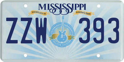 MS license plate ZZW393