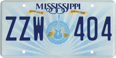 MS license plate ZZW404