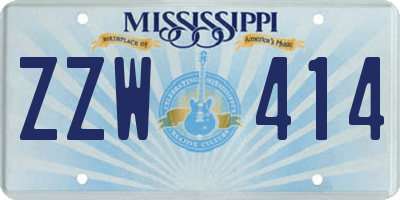MS license plate ZZW414