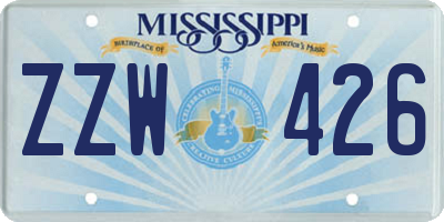 MS license plate ZZW426