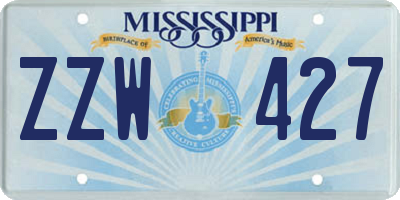 MS license plate ZZW427