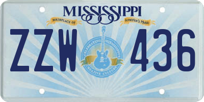 MS license plate ZZW436