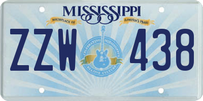 MS license plate ZZW438