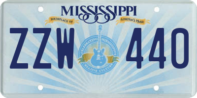 MS license plate ZZW440