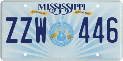 MS license plate ZZW446