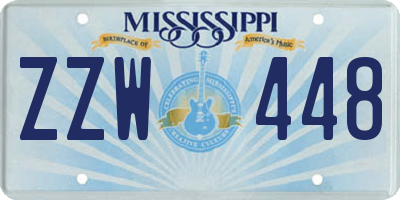 MS license plate ZZW448