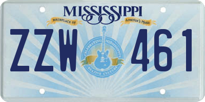 MS license plate ZZW461