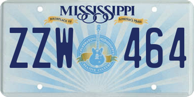 MS license plate ZZW464