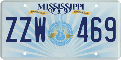 MS license plate ZZW469