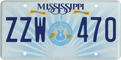 MS license plate ZZW470