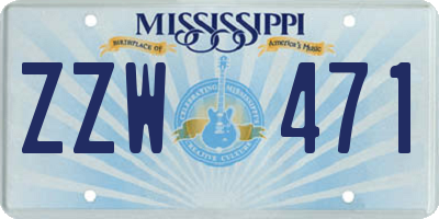 MS license plate ZZW471