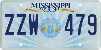 MS license plate ZZW479