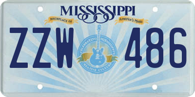 MS license plate ZZW486