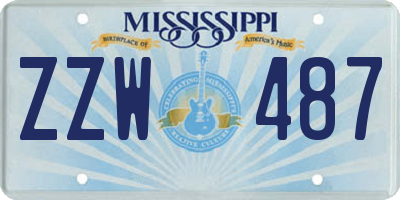 MS license plate ZZW487