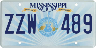 MS license plate ZZW489