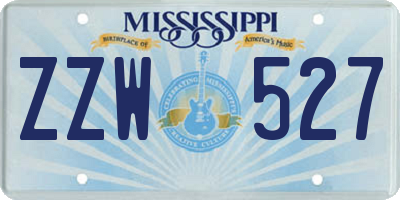 MS license plate ZZW527