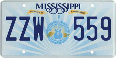 MS license plate ZZW559