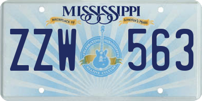 MS license plate ZZW563