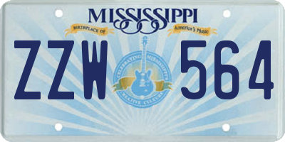 MS license plate ZZW564