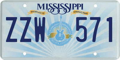 MS license plate ZZW571