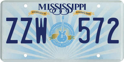 MS license plate ZZW572
