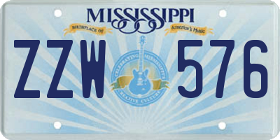 MS license plate ZZW576
