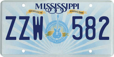 MS license plate ZZW582