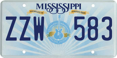 MS license plate ZZW583