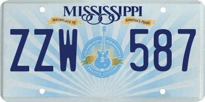 MS license plate ZZW587