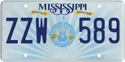 MS license plate ZZW589