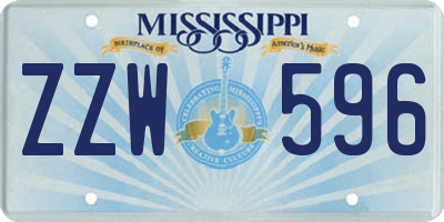 MS license plate ZZW596