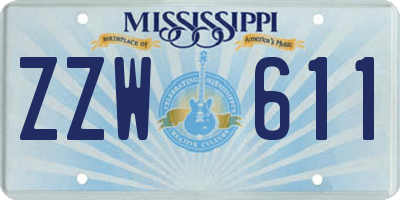 MS license plate ZZW611