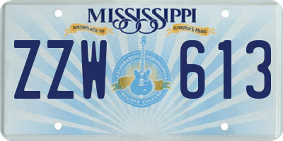 MS license plate ZZW613