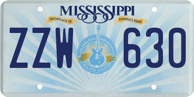 MS license plate ZZW630