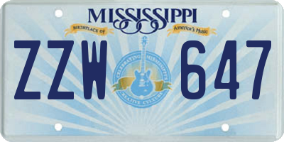 MS license plate ZZW647