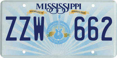 MS license plate ZZW662
