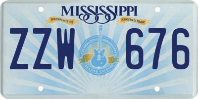 MS license plate ZZW676