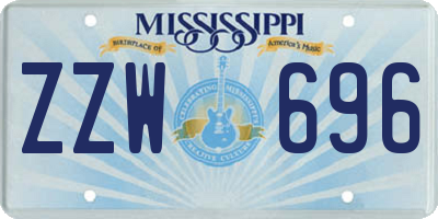 MS license plate ZZW696